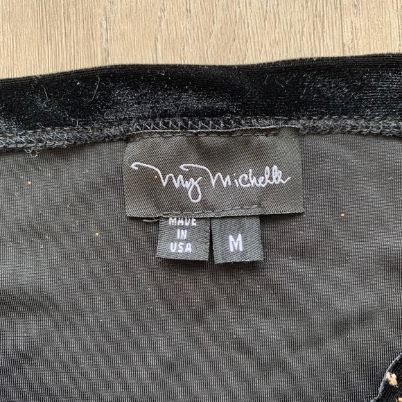 Vintage Y2K 90s my Michelle velvet glitter sexy party clubbing top - Picture 3 of 3